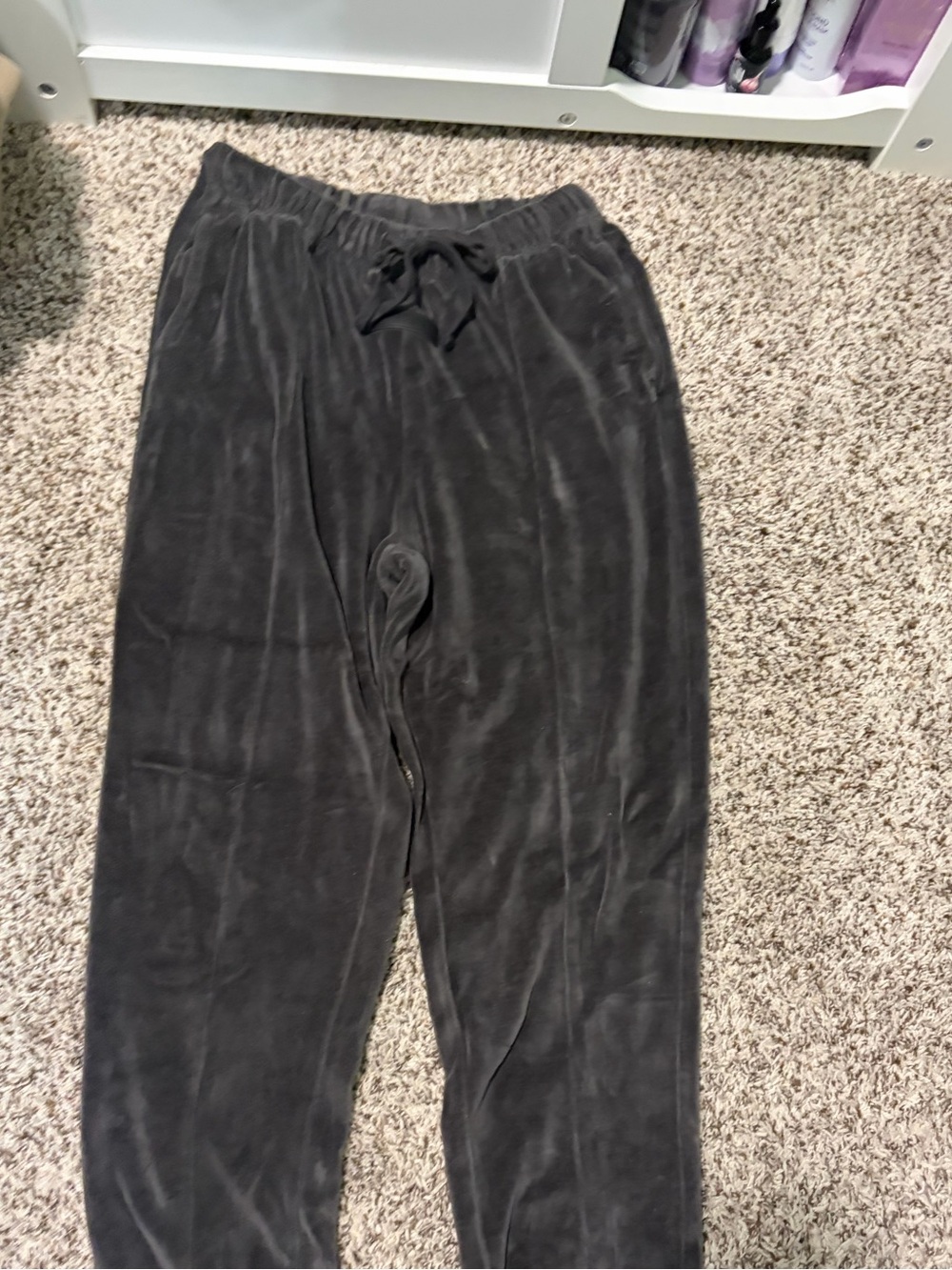 Essential’s Fear of God, Women’s charcoal colored Drawstring Volure Lounge Pants